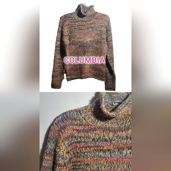 Columbia Wool Blend Knit Mock Turtleneck Sweater Medium EUC - Picture 1 of 9